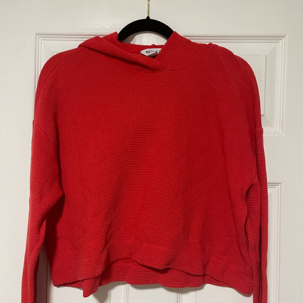 Athleta Cropped Waffle Hoodie